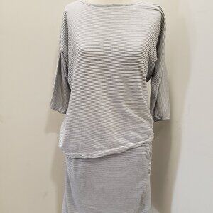 Humanoid White with Blue Striped Dress XS